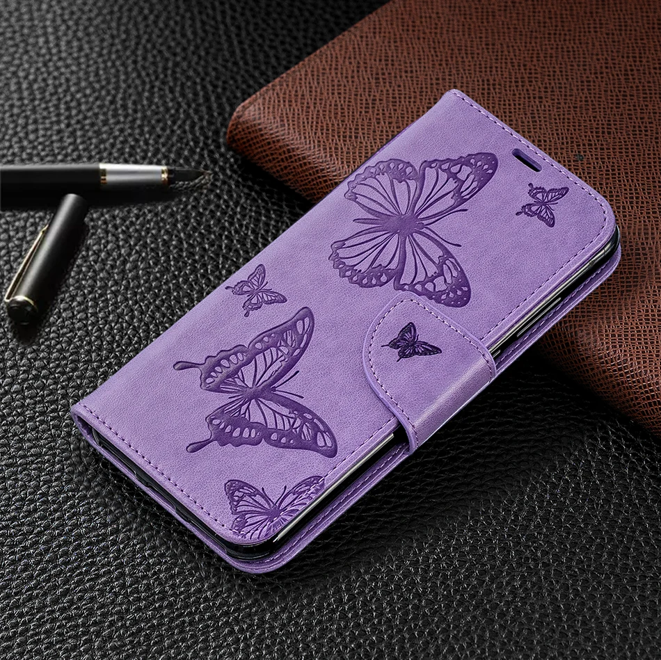 

Card Slot Wallet Flip Case For Huawei P20 Lite 2019 P30 Pro P Smart Plus Y5 Prime 2018 Y6 Y7 Pro 2019 Butterfly Pattern Cover
