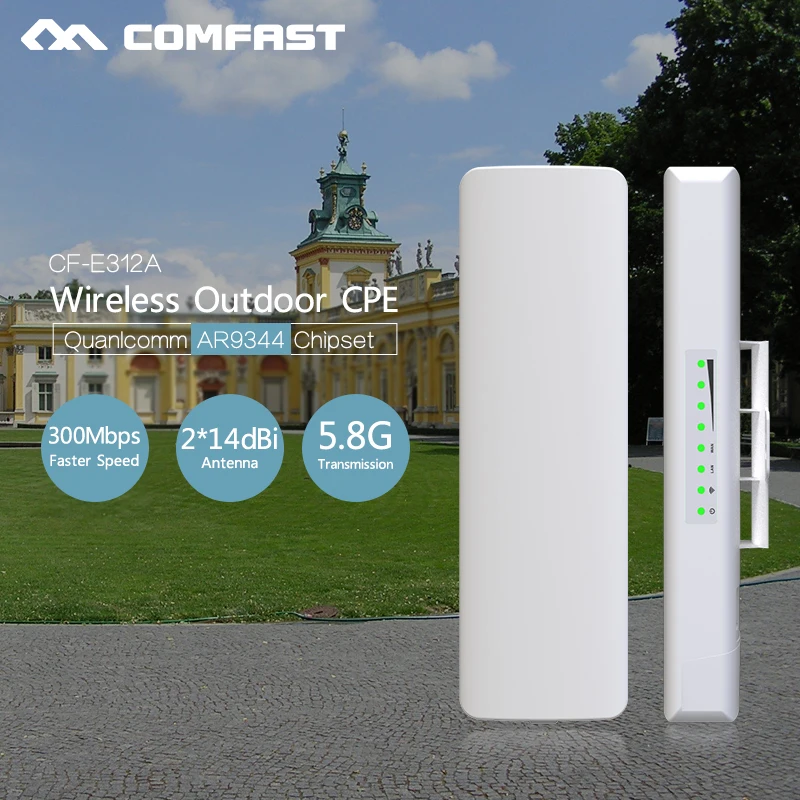 2 шт. COMFAST CF-E312A 5,8 ГГц CPE беспроводной AP 300 Мбит/с наружная Высокая мощность беспроводной wifi точка доступа 14dBi wifi антенна наностанция