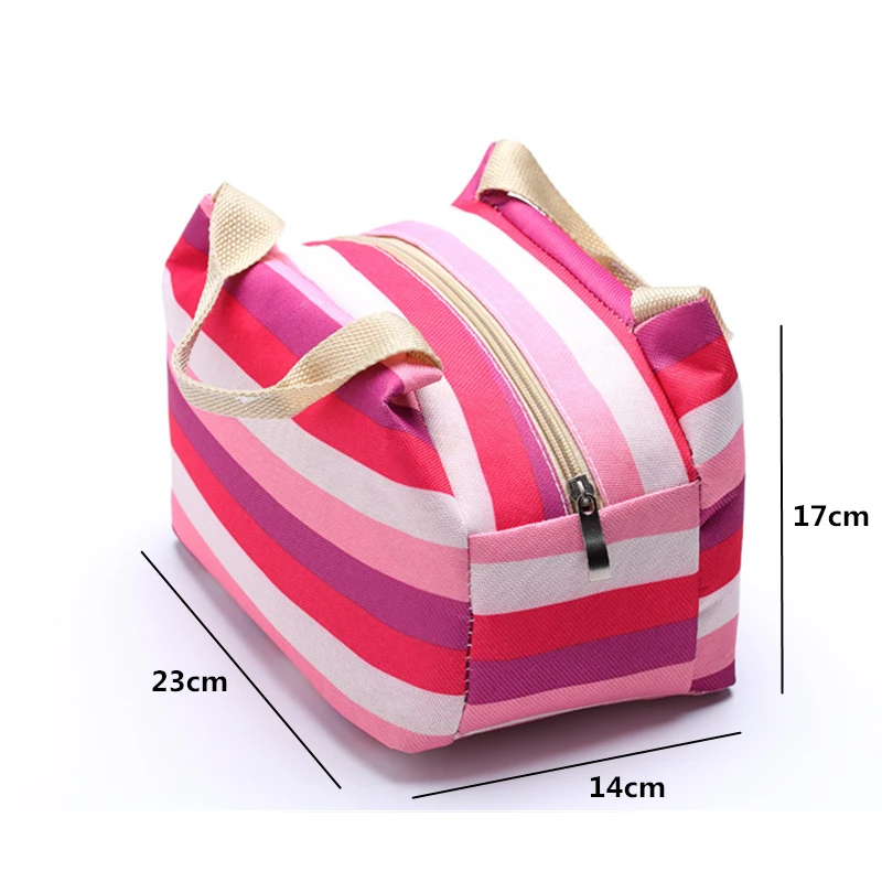 RUPUTIN Для женщин изолированные обед мешок Термальность полосой сумки Cooler Пикник Еда Коробки для обедов свежие поддержанию мешок для детей