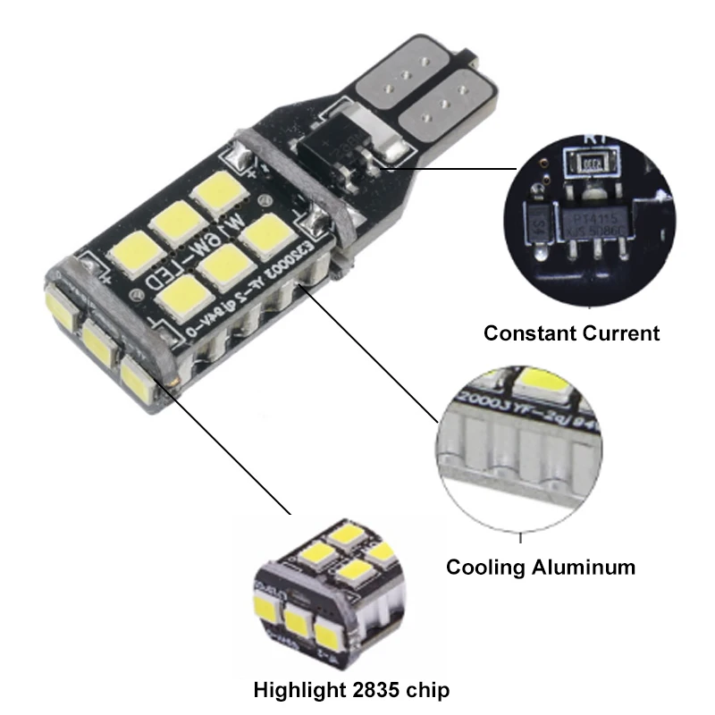 10 шт. Автомобильные светодиодные стоп светильник лы T15 W16W WY16W CANBUS 15 SMD