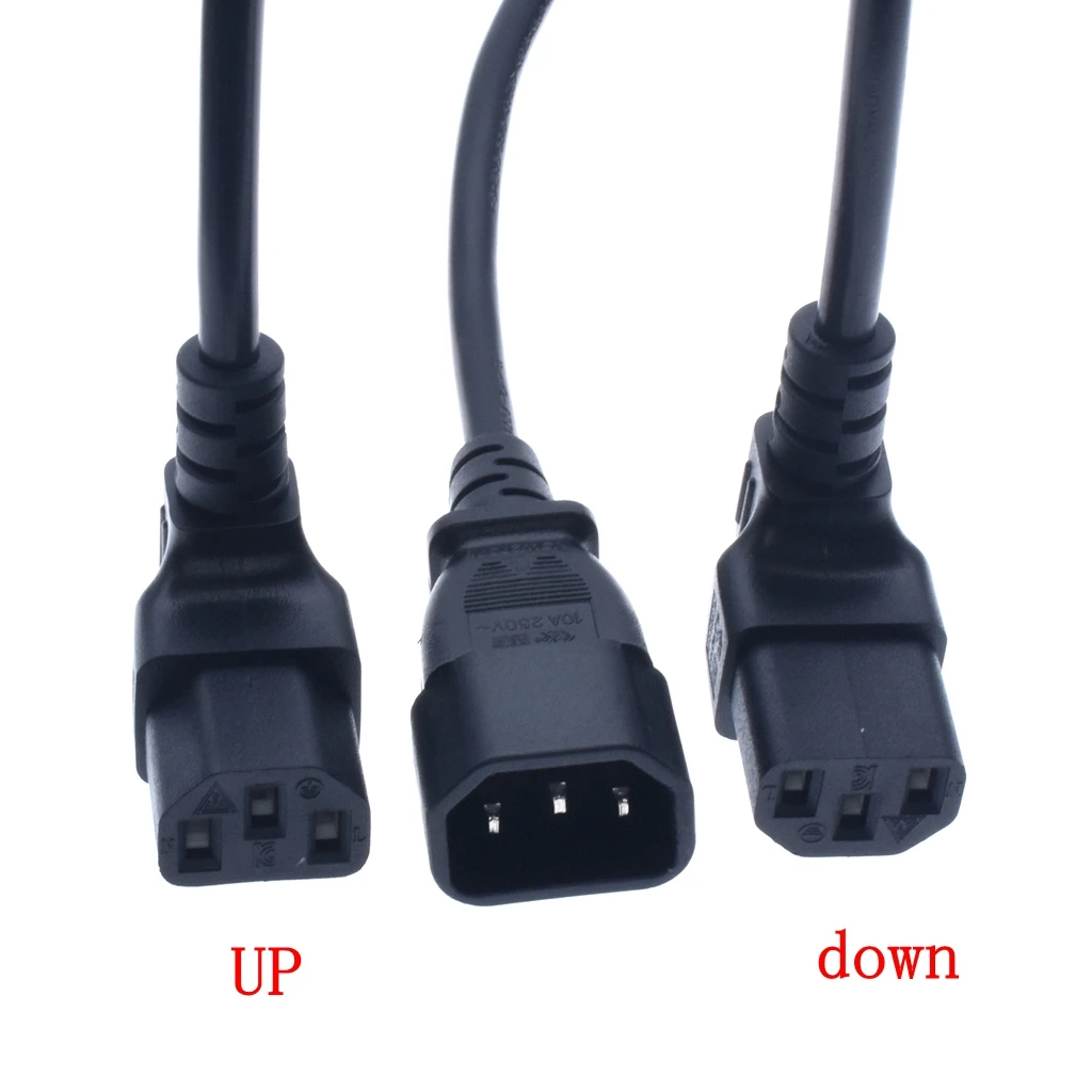 IEC 320 C14 Male to angle C13 Female Plug PDU/UPS Extension Power cable