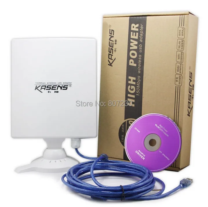Kasens N9600 открытый высокой мощности USB адаптер wi fi сетевой карты 80dbi антенна antena