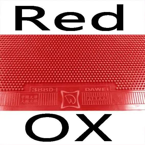 Red OX Dawei 388D-1(388D-1, 388 D-1) длинный Pips-Out Настольный теннис(PingPong) Резина без губки(верхний лист, OX - Цвет: Red OX