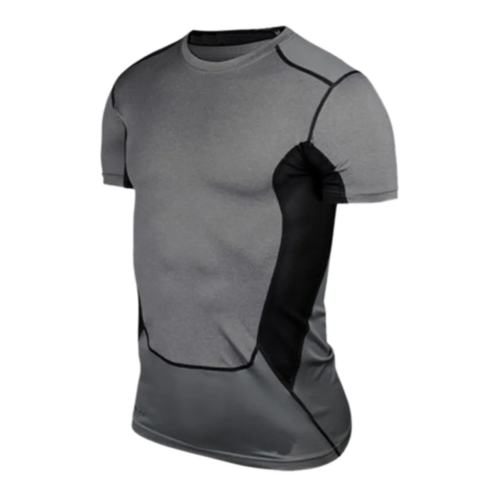 Hot Sale Men Compression Under Base Layer Top Tight Short Sleeve T-Shirt Sport Collection S-XXL