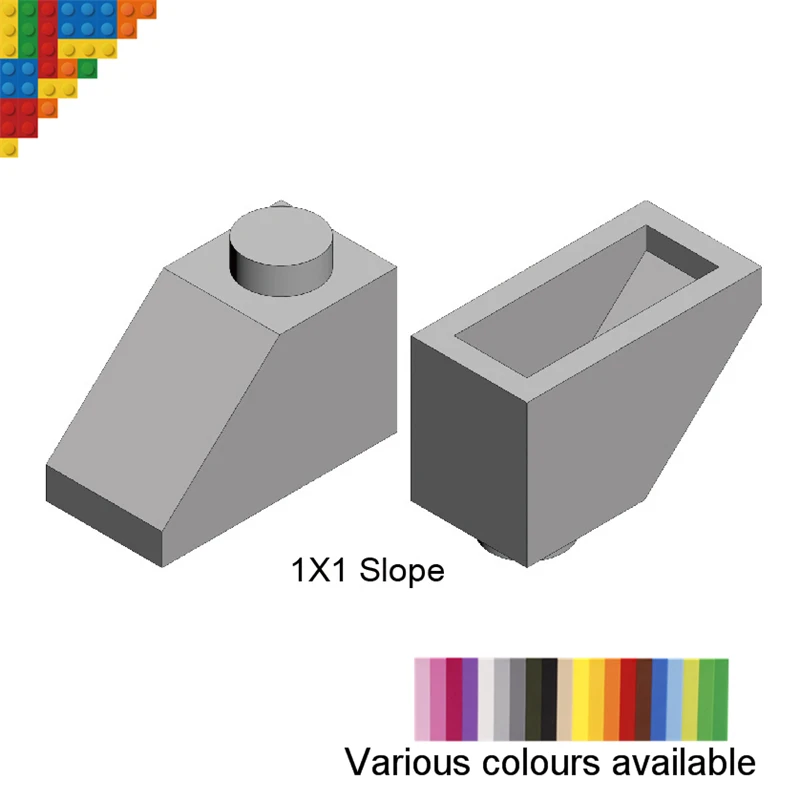 

Wholesale 100pcs/lot Building Blocks Spare Parts 1X2 Bevel Bricks DIY play Compatible with Logo Blocks Toys Factory Outlet