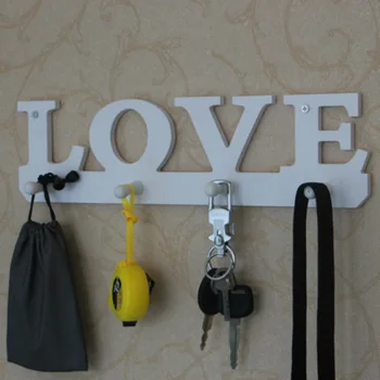 

Cute Vintage White LOVE Hook Door Clothes Robe Key Holder Hat Hanger Wall Home
