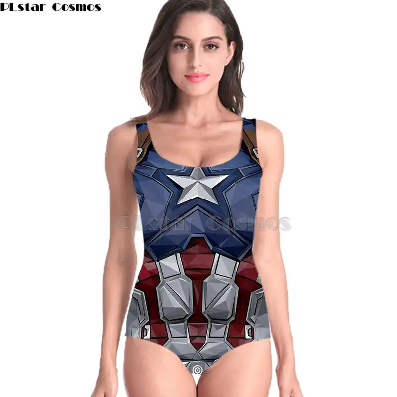 captain america swimsuit womens