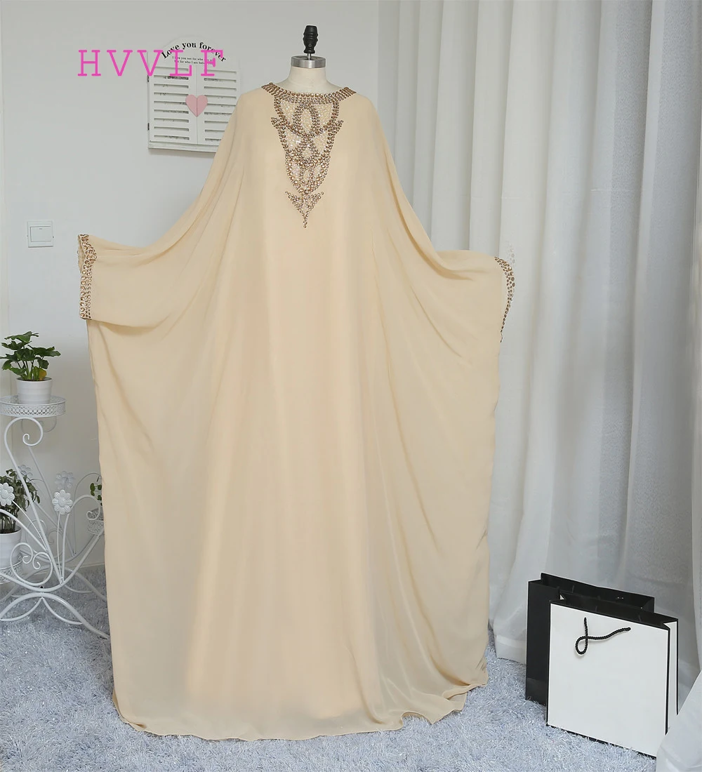 

Hot 2019 Muslim Evening Dresses Sheath Long Sleeves Chiffon Dubai Abaya Saudi Arabic Long Evening Gown Prom Dresses Prom Gown