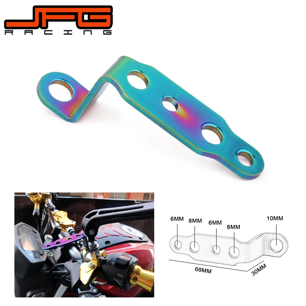

Motorbike Stainless Steel 10mm 0.39" Universal Bracket Rearview Mirror Mount Light Holder For Street Bike DYUCATI DUKE T-MAX