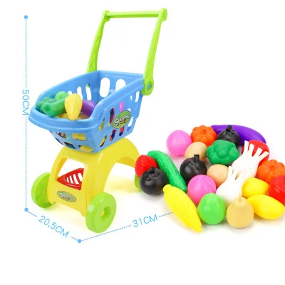 Spielküche Wagen Simuliert Supermarkt Einkaufen Kinder Plastik Trolley 
