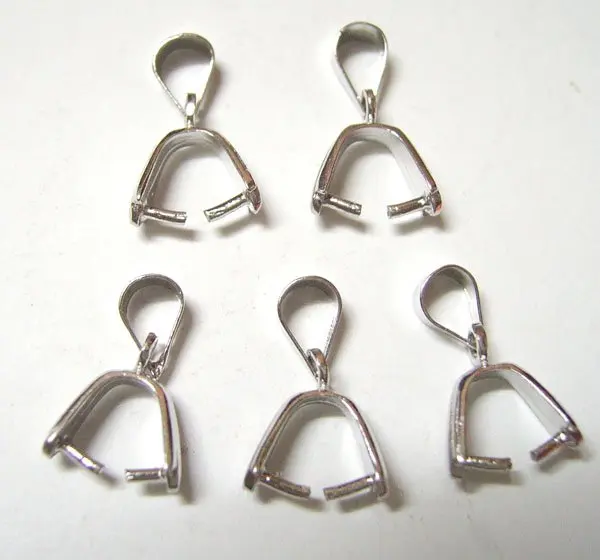 Free Shipping 10pcs 925 Sterling Silver Pinch Clip Bail For Pendant DIY Jewelry 15mm W19* | Украшения и аксессуары