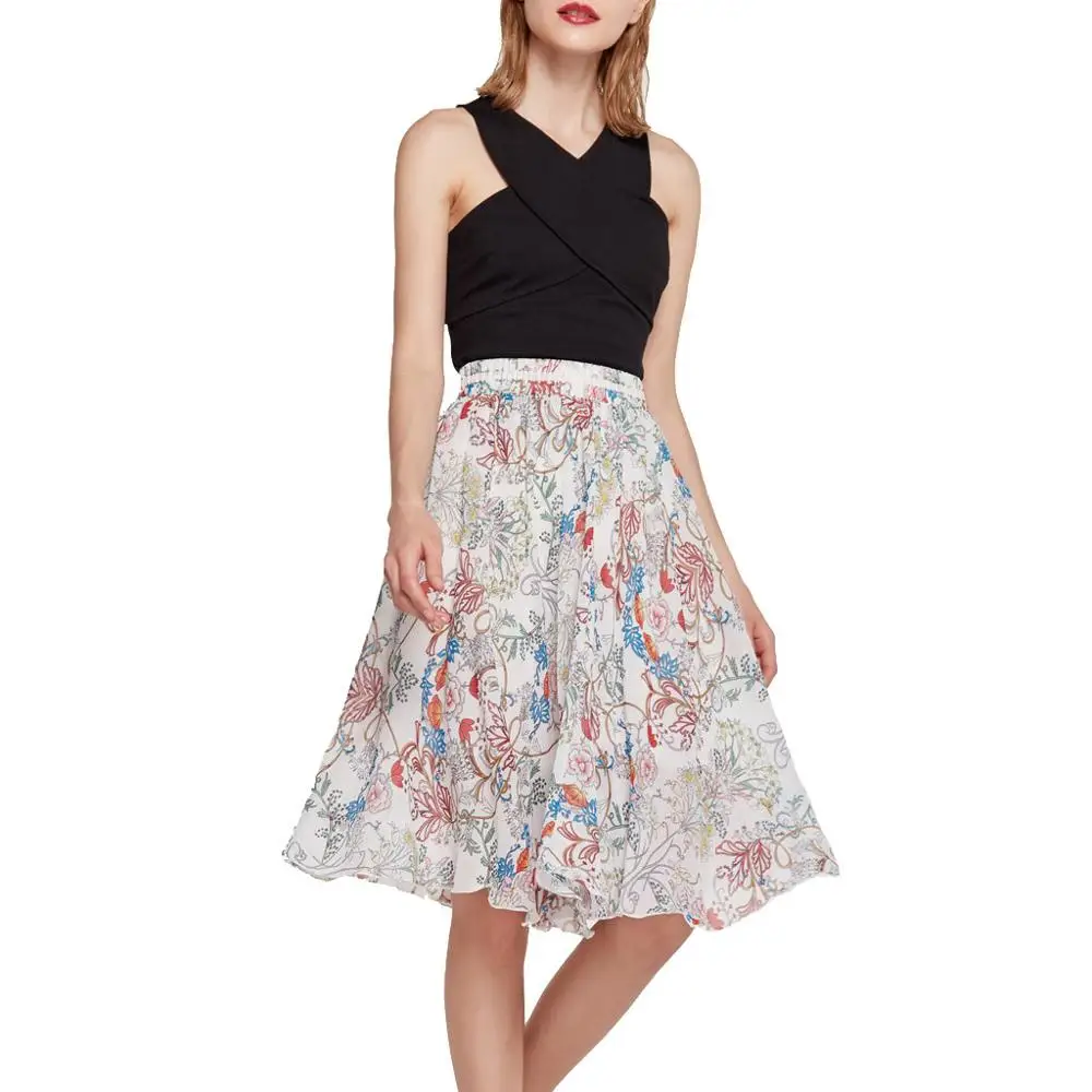 Модная женская юбка в богемном стиле с высокой талией и принтом #4A26 Женская Очаровательная Тонкая Повседневная Горячая Распродажа