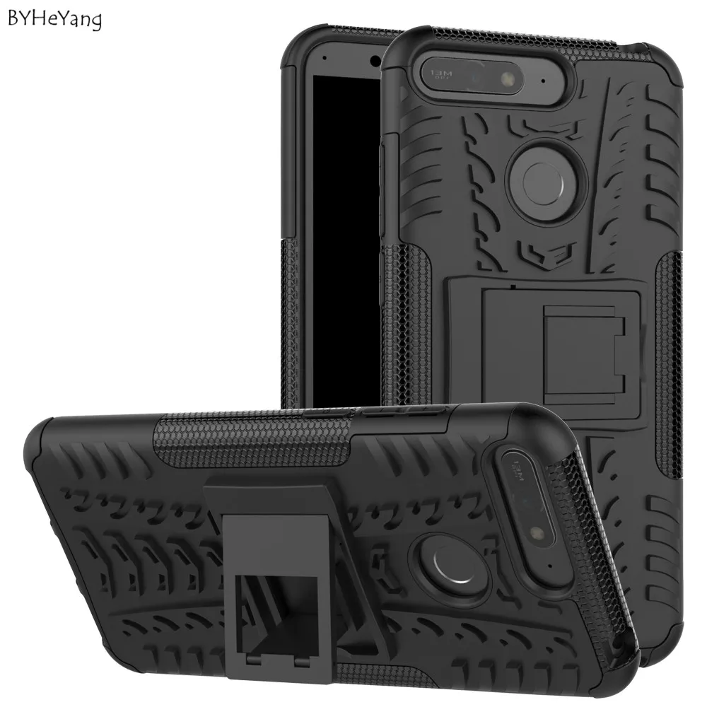 

BYHeYang For Huawei Y6 2018 Case Shockproof Hard Hybird Armor Silicone Back Phone Cover For Huawei Honor 7A Pro case AUM-L29