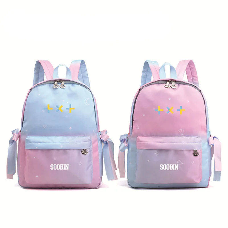 Градиентный цвет Tomorrow X Together TXT kpop печатный рюкзак женский розовый парусиновые