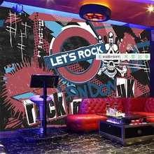 Custom 3D Print Fabric Textile Wallcoverings For Walls Cloth Murals Matt Silk Bar KTV Washable Modern Wallpaper Letters Skull Custom 3D Print Fabric Textile Wallcoverings For Walls Cloth Murals Matt Silk Bar KTV Washable Modern Wallpaper Letters Skull