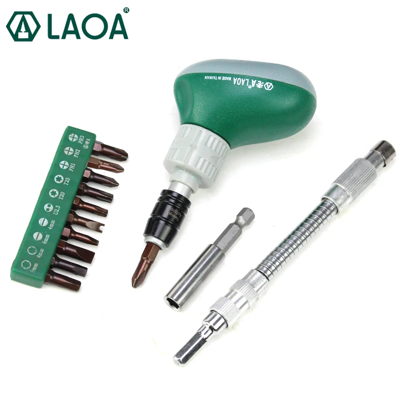 LAOA 13 in 1 Screwdriver Sets High Quality Ratchet Screwdriver short