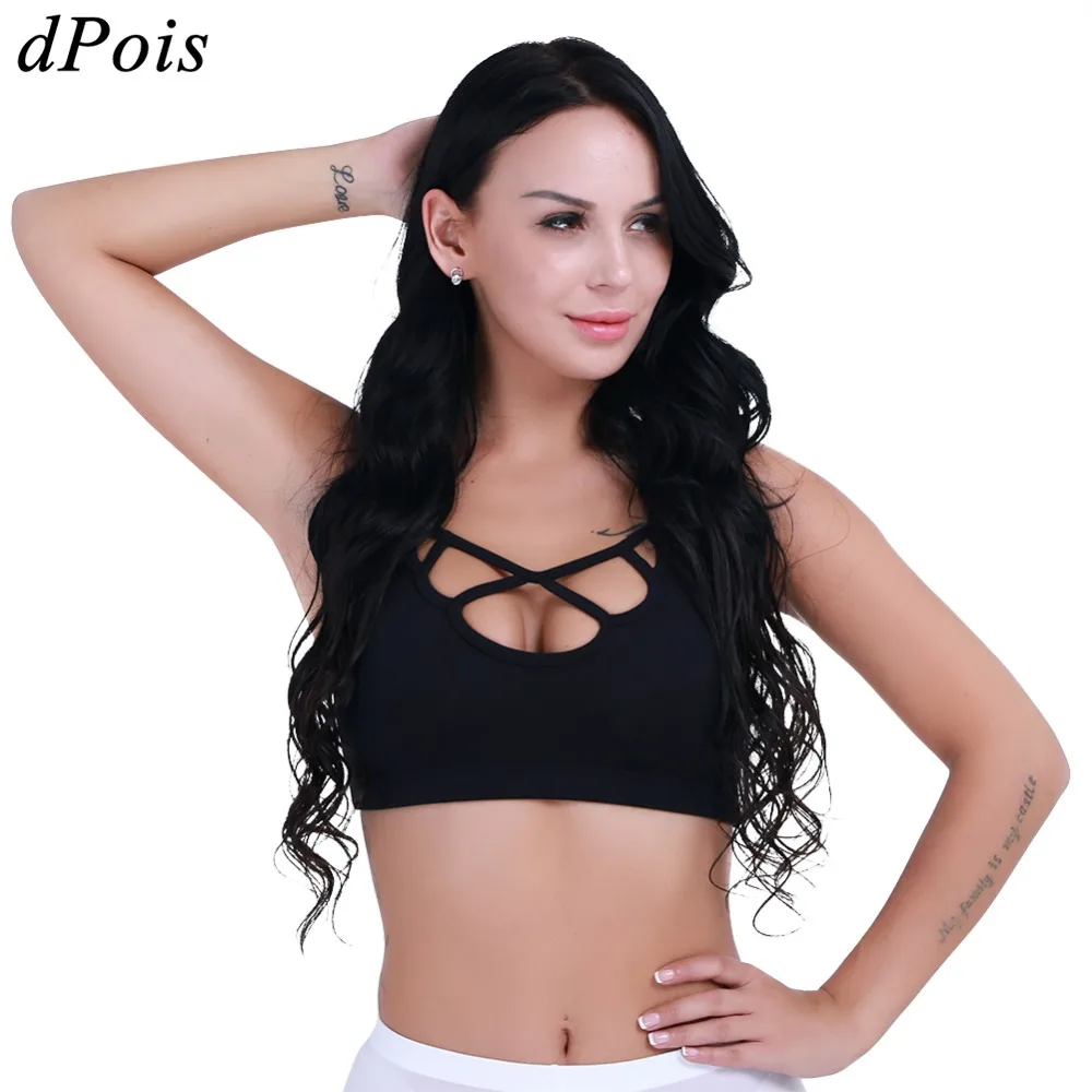 

Women Sports Bra Padded Crisscross Strappy Bralette Sexy Seamless Tops Yoga Bra Running Gym Crop Top Fitness Push Up Sport Bra