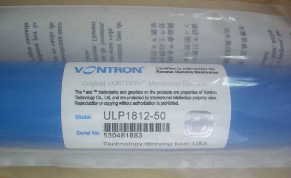 Новый Vontron ULP1812 50 жилой фильтр для воды gpd RO мембрана NSF используется системы
