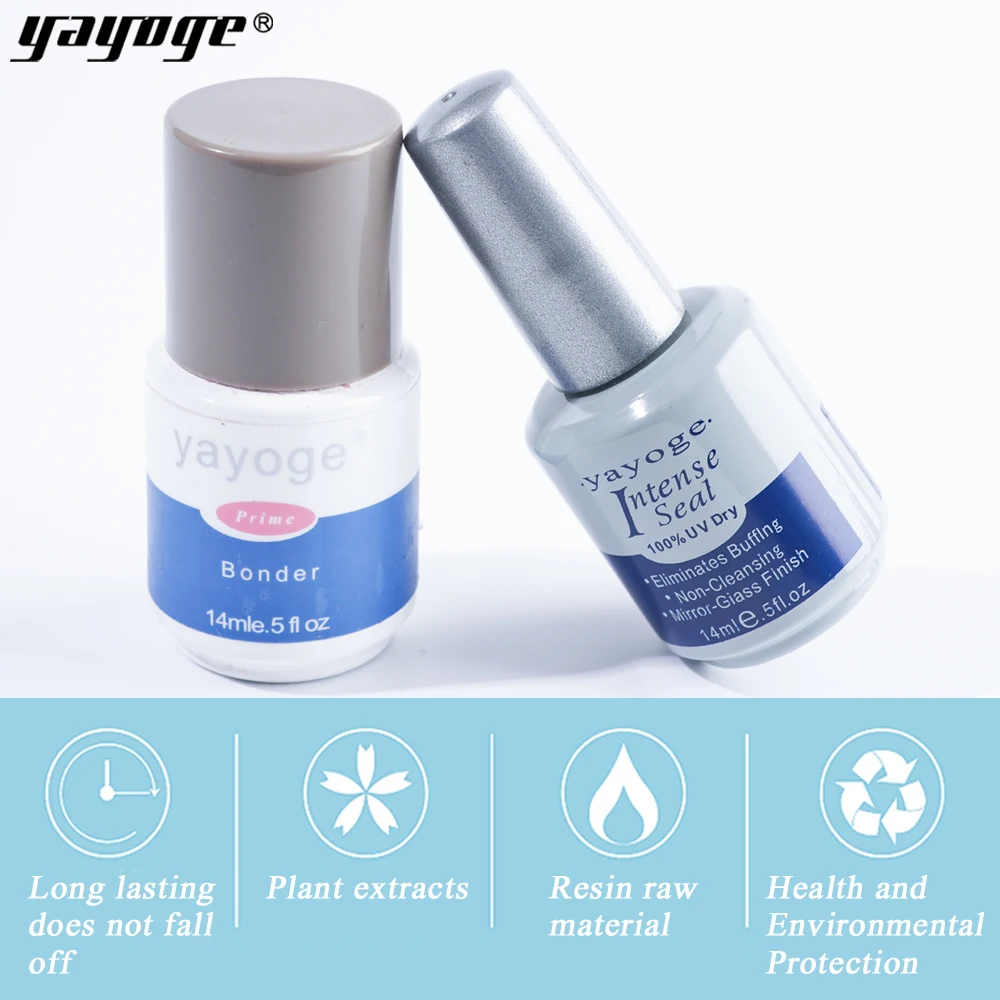 

New YAYOGE Protect Dry Nail NON Cleanse Top Coat 0.5oz 14ML salon for UV Gel Acrylic Wrap lasting Eliminates Buffing