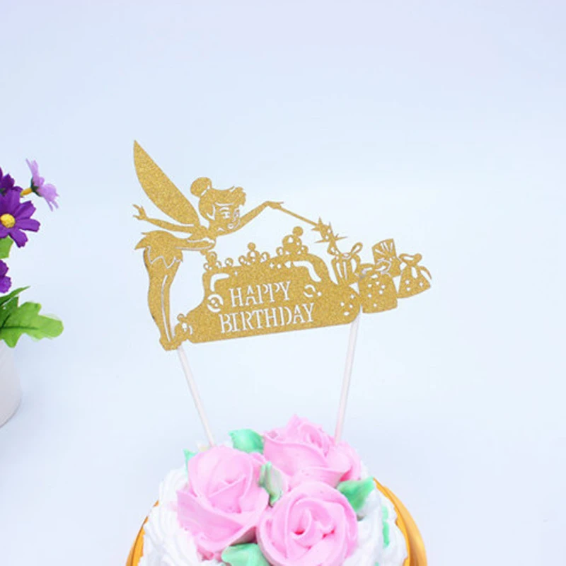 

3Pcs/Lot Glitter Fairy Cake Toppers Baking Decoration Tools for Wedding Birthday Party Accessories Cupcake Flags diy Supplies