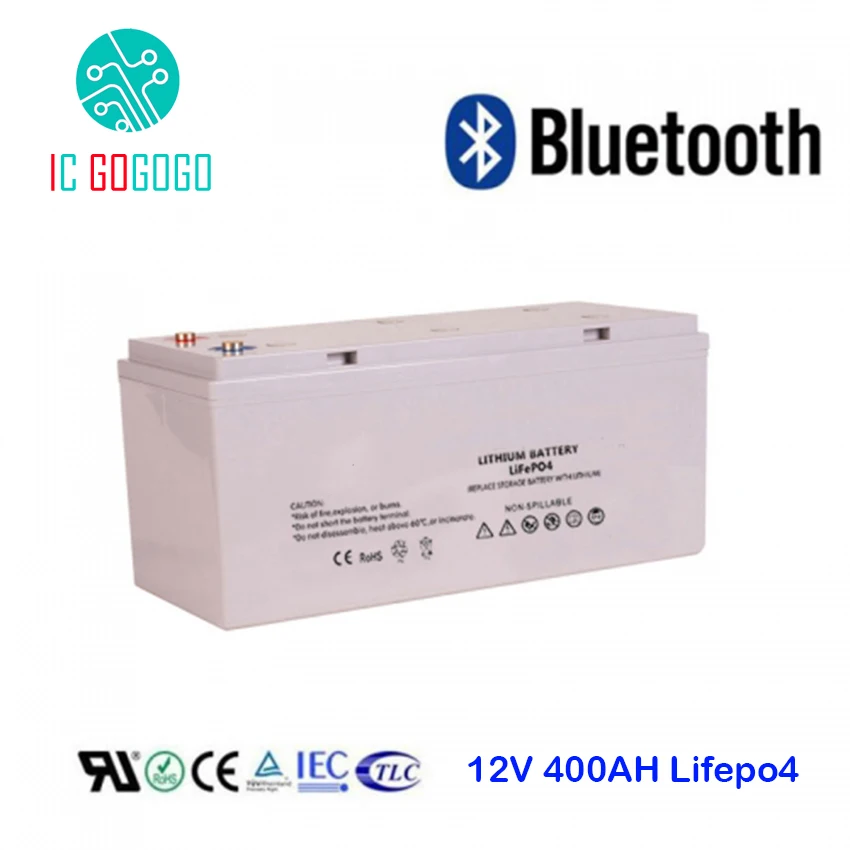 12V 400AH Lifepo4 аккумулятор глубокий 2000 цикл 3,2 V герметичный литий-железо фосфат аккумуляторная батарея BMS 4S Bluetooth геля питания