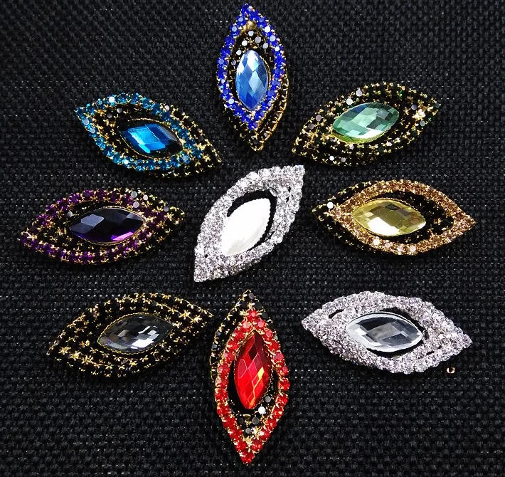 

fancy colorful rhinestones decorate ornament,5pcs/lot,decoration crystal pearl rhinestones button size 1*3.3cm,garment jewelry
