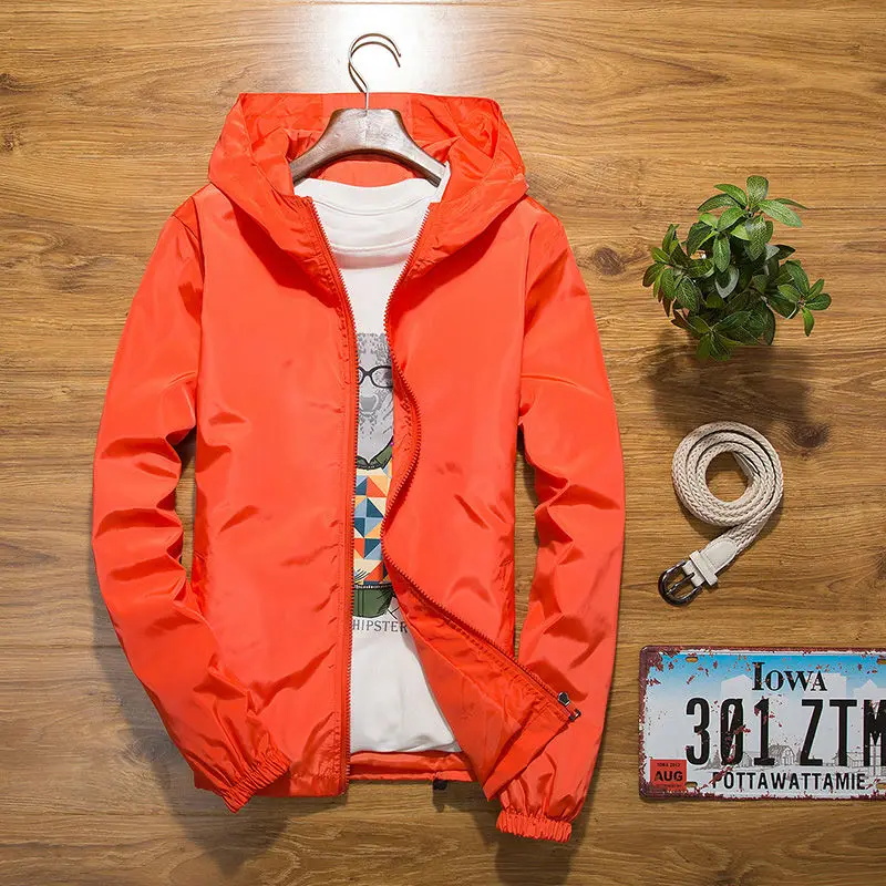 New Spring Hooded Jacket Men High quality Free Shipping mens coat Fashion Aviator sun-proof clothing jacket 8Colors Plus Size7XL