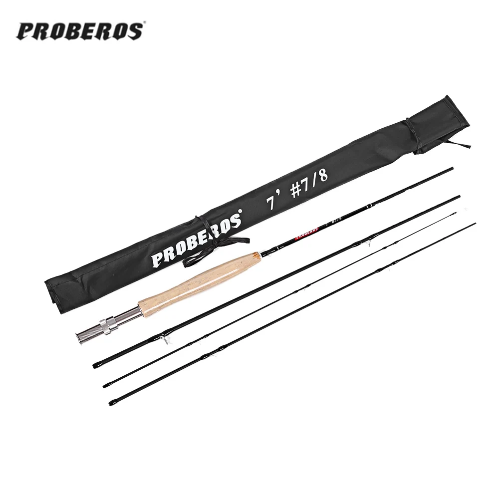 

Pro beros Fishing Rod 2.1M 4 Section Carbon Fiber Spinning Fly Fishing Rod With Soft Cork Handle Fish Tackle