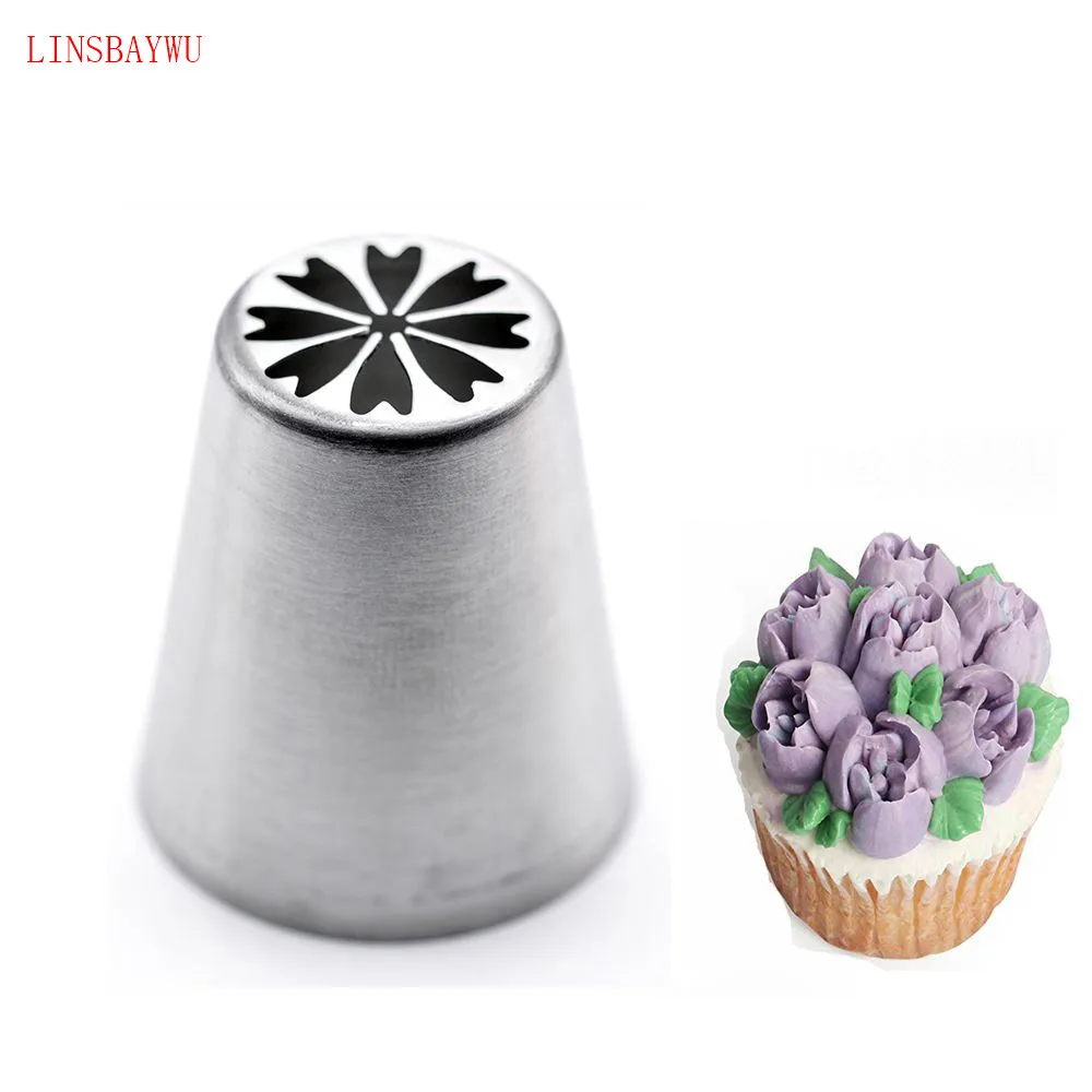 

9# Russian Nozzles Tulip Icing Piping Nozzles Cake Decoration Tips Baking Pastry Tools DIY Sugarcraft Cupcake Dessert Decorators