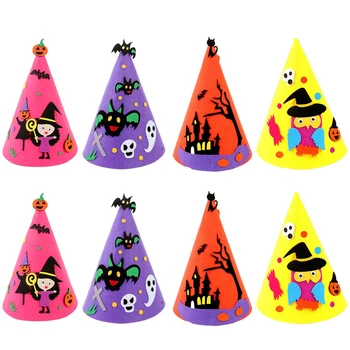 

8pcs Halloween Hats DIY Party Non-Woven Hats Head Decorations Headdress (Assorted Color)