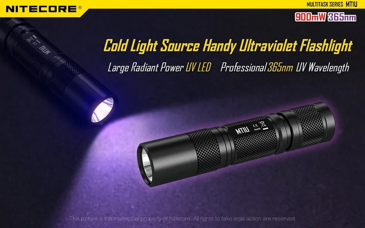 NITECORE MT1U светодиодный фонарь удобный ультрафиолетовый фонарик для поиска на открытом воздухе Рыбалка Охота промышленное применение