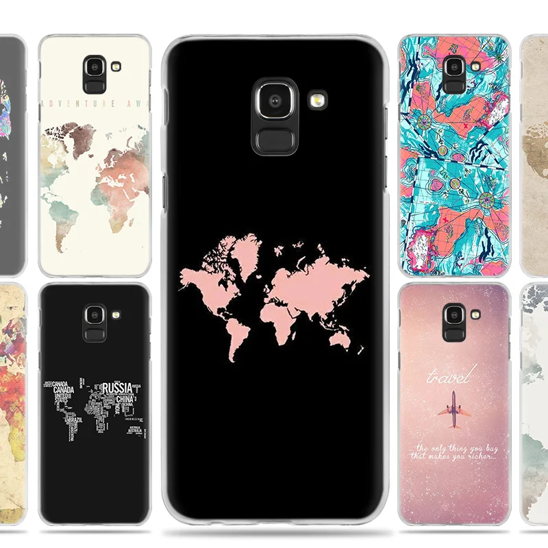 

World Map Travel Plans Phone Case Cover for Samsung Galaxy J7 J5 J8 J6 J4 J3 J2 Plus Prime 2017 2018 2016 J8+ J6+ J4+ Coque Capa