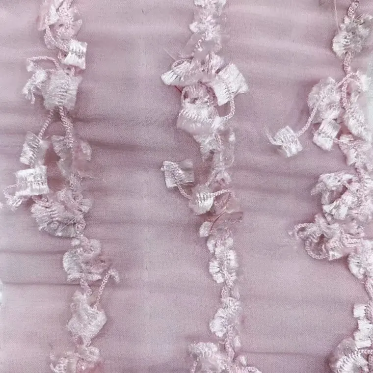

French Net Lace Fabric 2019 Latest African Lace Fabric With Feather tassel Tulle Lace Fabric High quality Nigerian Lace HG13