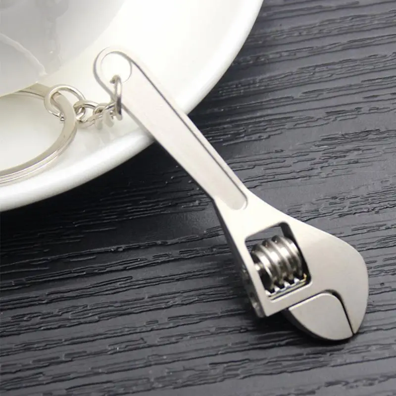 Mini Metal Adjustable Tool Wrench Key Chain Ring Spanner Keyring Hand Tools