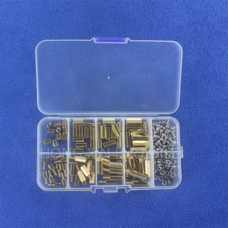180PCS M2.5 Male Female Hex Brass Spacer Standoff Stainless Steel Screw