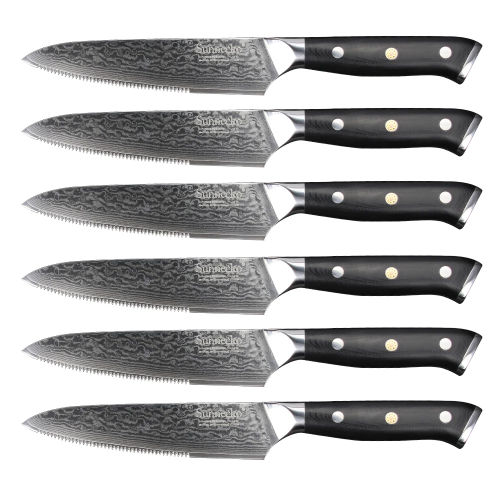 SUNNECKO Chef Knife 6x5 inch Steak Knife Kitchen Knives Set Japanese
