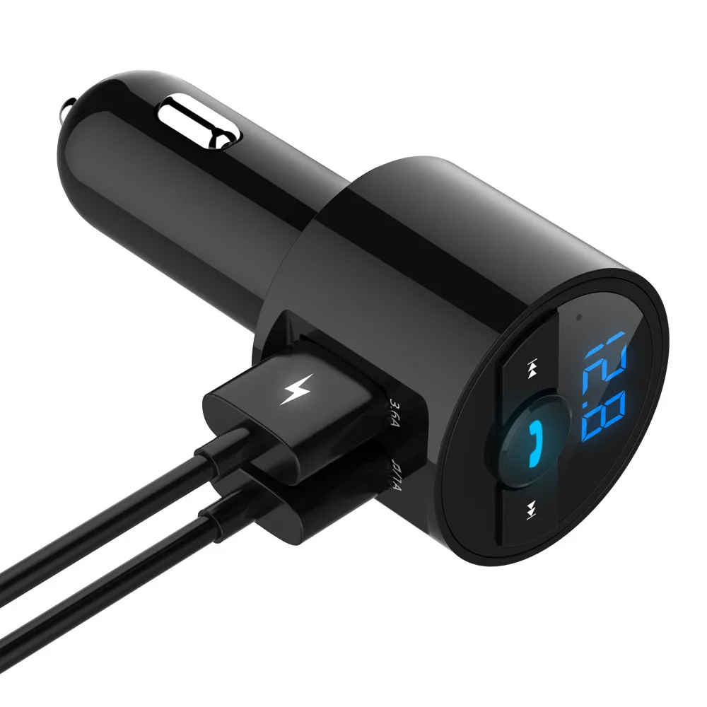 Автомобильный FM передатчик двойной порт USB для смартфона быстрая зарядка
