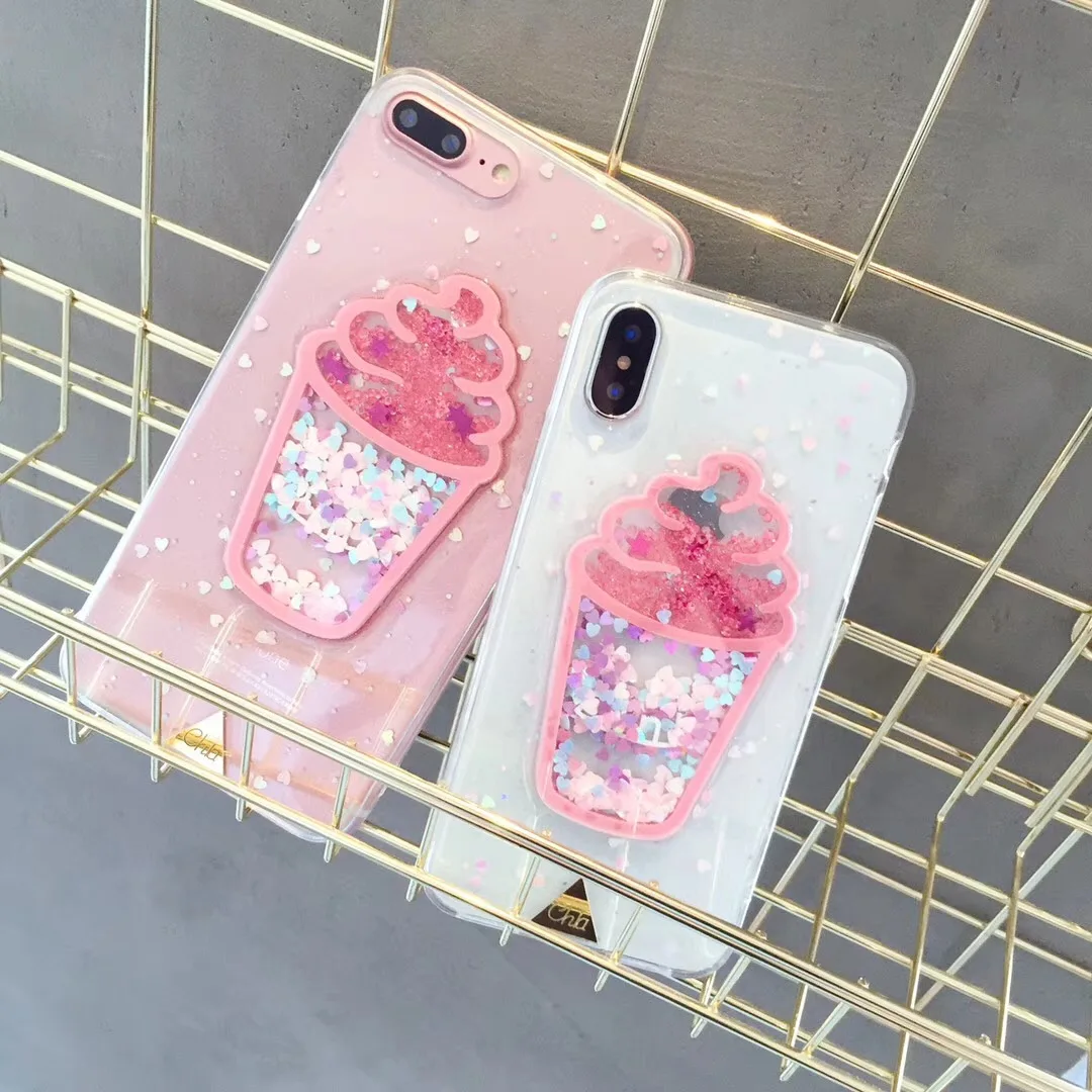 Горячая низкая цена летнее розовое мороженое чехол для iPhone X 8 7 6 S Plus Мягкий ТПУ