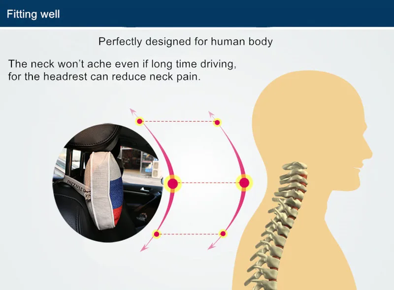 2 шт. Автомобильная подушка с флагом, новинка, Автомобильный подголовник, принадлежности для шеи, автомобиля, кость, уход за автомобилем, шейный автомобиль, сиденье