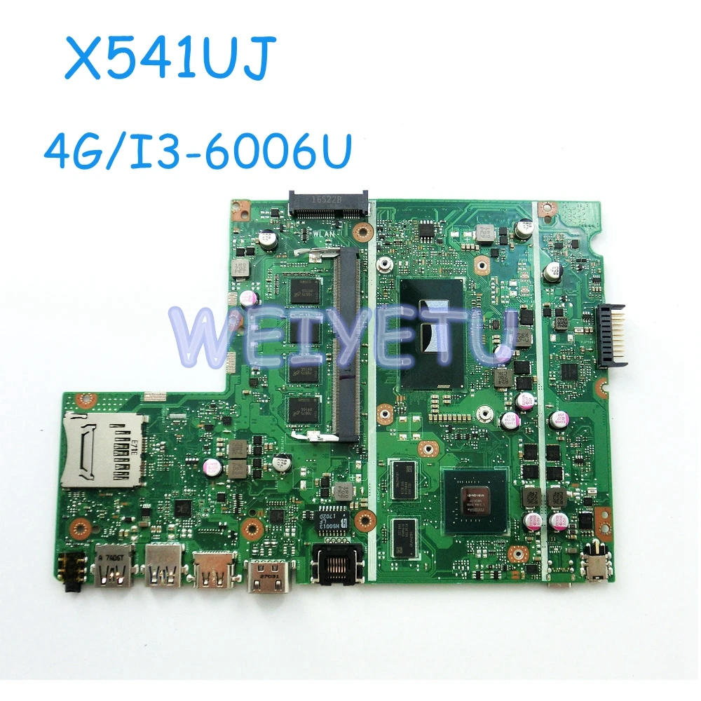 

X541UJ MB_4G/I3-6006U/AS PM Motherboard for asus Laptop X541UJ X541UVK Motherboard 90NB0ER0-R01200 100% Tested free shipping