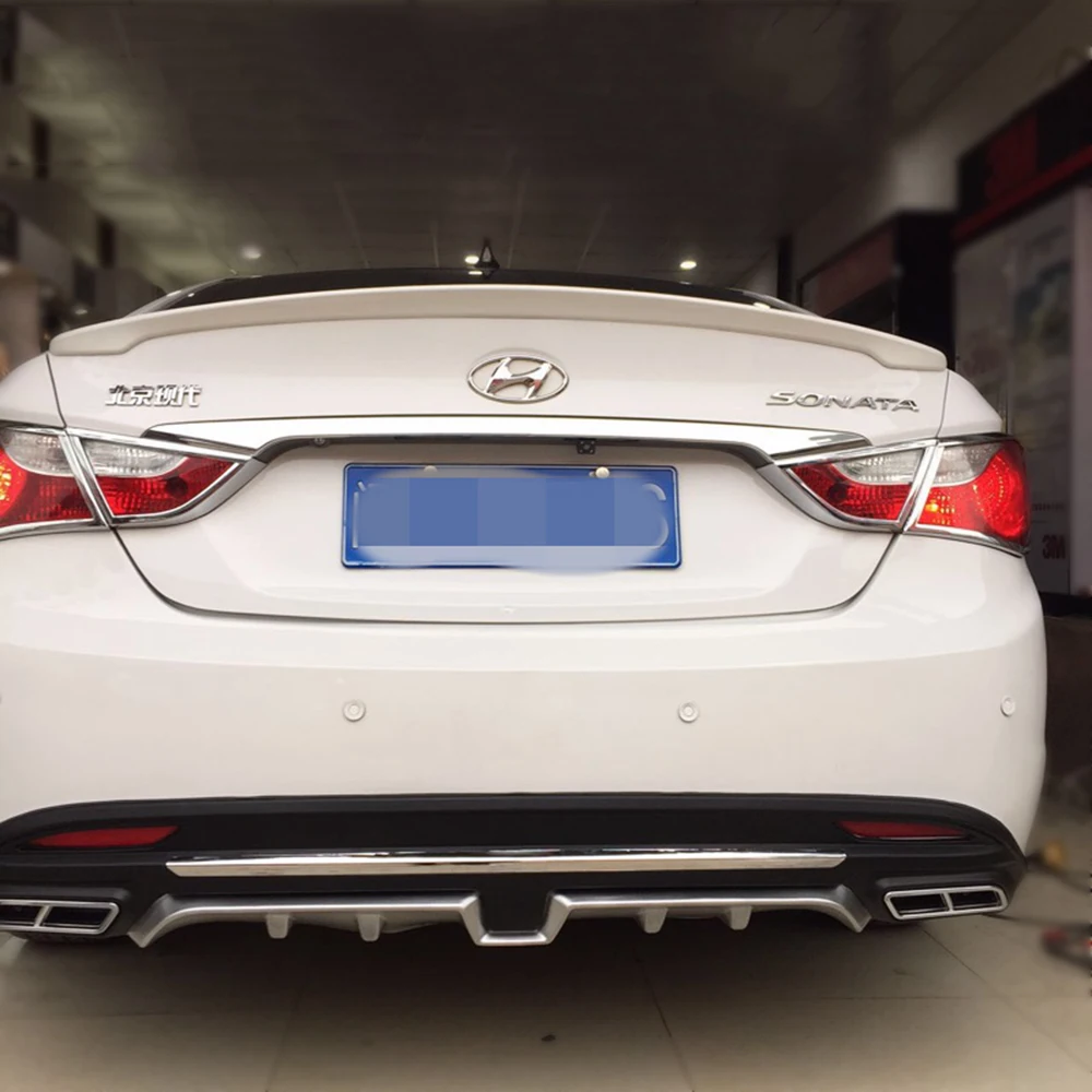 

SHCHCG Fit For Hyundai Sonata 2016 ABS Plastic Rear Spoiler Diffuser Bumper Guard Protector Skid Plate Cover Car Styling 1Pcs