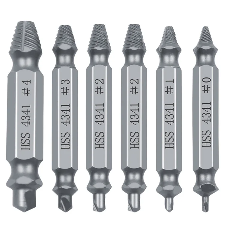 6 шт./компл. поврежденный Винт экстрактор сверла руководство набор сломанной скорости легко из Болтовая шпилька в полоску инструмент для удаления винтов