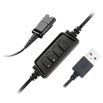 

VoiceJoy QD to USB Adapter Heaset Quick Disconnect to USB cable with Volume and Mute Switch for P lantronics headsets