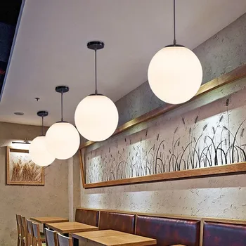 

1pcs Simple single-head glass ball chandelier creative personality restaurant clothing store bar aisle bubble ball chandelier