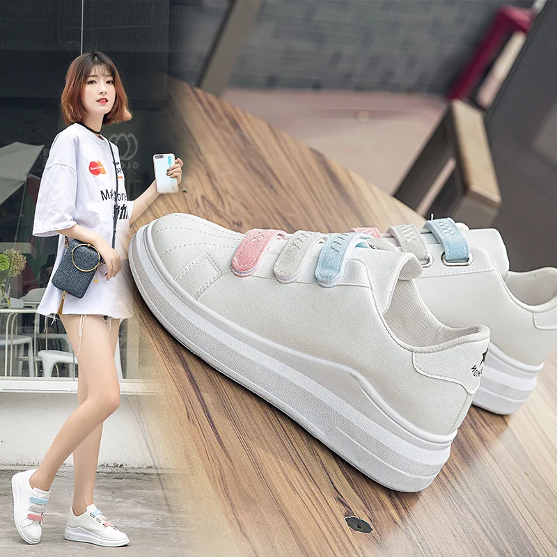 

AGUTZM 2019 Spring Fashion Women Casual Shoes Suede Leather Platform Shoes Women Sneakers Ladies White Trainers Chaussure Femme