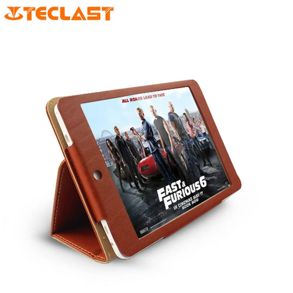 

Original PU Leather Protective Case with Triple Folding Design Stand Function for Teclast X89 Kindow Brown Color Full Body Cases