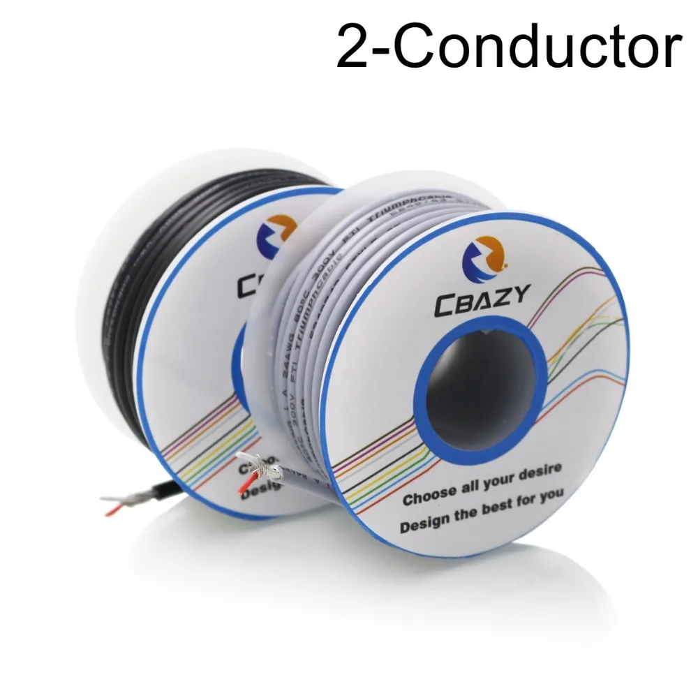 2C Black 8M UL 2547 24 AWG Multi core control cable copper wire