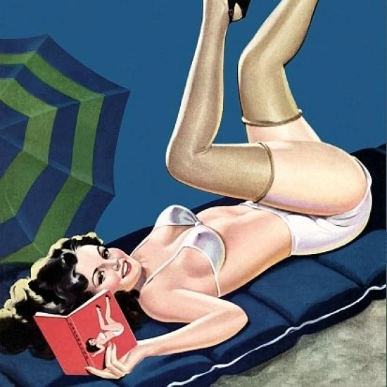 Pin Up A Day At The Beach Brunette Poster Print (36 x 54)