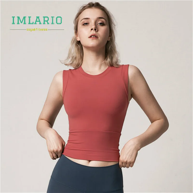 Imlario необходимая нейлоновая майка для фитнеса с чашкой Мягкие Спортивные