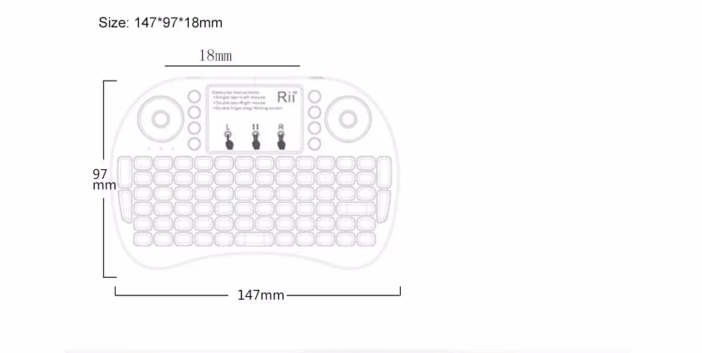 [Подлинный] Rii Мини i8 + 2,4 г беспроводной игровая клавиатура с подсветкой английский, Иврит Русский с тачпадом мышь для планшетов мини-ПК